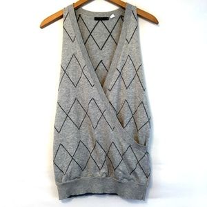Anthropologie Sleeveless Argyle Racerback Sweater